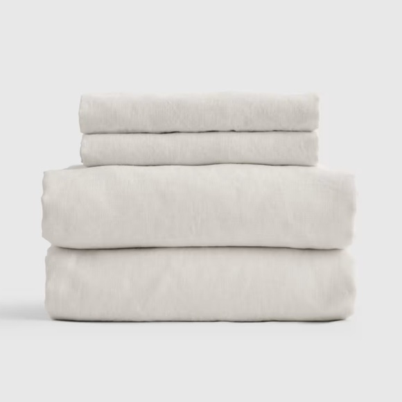 QUINCE European Linen Sheet Set King Sand 3584